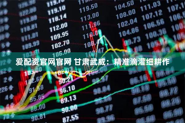 爱配资官网官网 甘肃武威：精准滴灌细耕作